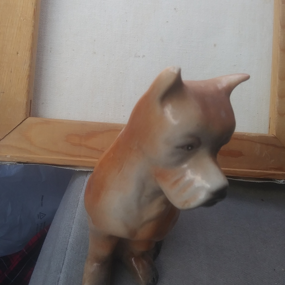 Ceramic Boxer Type Dog. - Picture 3 of 3